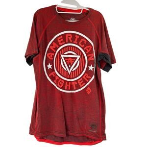 American Fighter Men's Red Burnout Short Sleeve T-Shirt Size Large